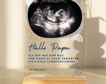 Papa Schwangerschaft verkünden personalisiert Du wirst Papa Schwangerschaftsverkündung Geschenk werdender Papa Baby verkünden Ultraschall