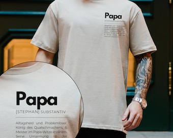 Papa Definitie Shirt gepersonaliseerd vader t-shirt Vaderdag cadeau Vader verjaardagscadeau idee t-shirt Vaderdag cadeau gepersonaliseerd