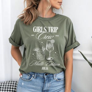 Camisetas personalizadas para viajes de chicas, camiseta para viajes de chicas, camiseta del equipo de Mallorca, camiseta de verano para el viaje a la playa de Mallorca 2026, camiseta para grupos de vacaciones de chicas, Ibiza imagen 8