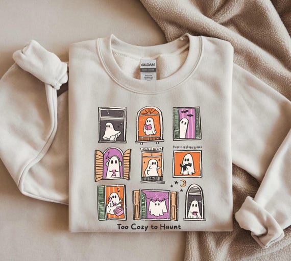 Cozy Ghost Sweatshirt Introvert Tshirt Bookish Merch Shirt Book lover Geschenke Buchliebhaber Pulli Introvertierte Geschenk Kawaii Ghost