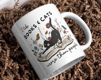 Tazza da caffè, Tazza da libro per gatti, Regalo bibliotecario libresco per gatti per amante dei libri Tazza da caffè, Regali per gatti per amante dei gatti Regalo per amante dei libri