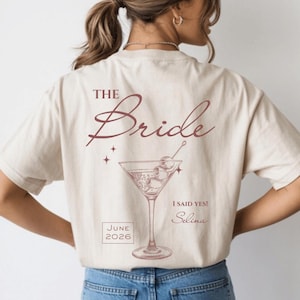 Personalized bachelorette party T-shirts, bride shirt, team bride gift, bachelorette party T-shirt, bridesmaid gift, maid of honor, bride crew shirt NATURAL