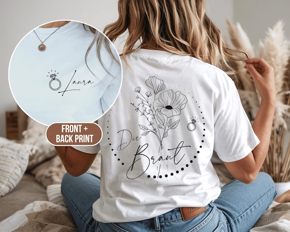 Jga Shirt Frauen personalisiert Floral Jga Tshirts Team Braut Geschenk Brautjungfern Junggesellinnenabschied Geschenk Jga Blumen Shirt Braut