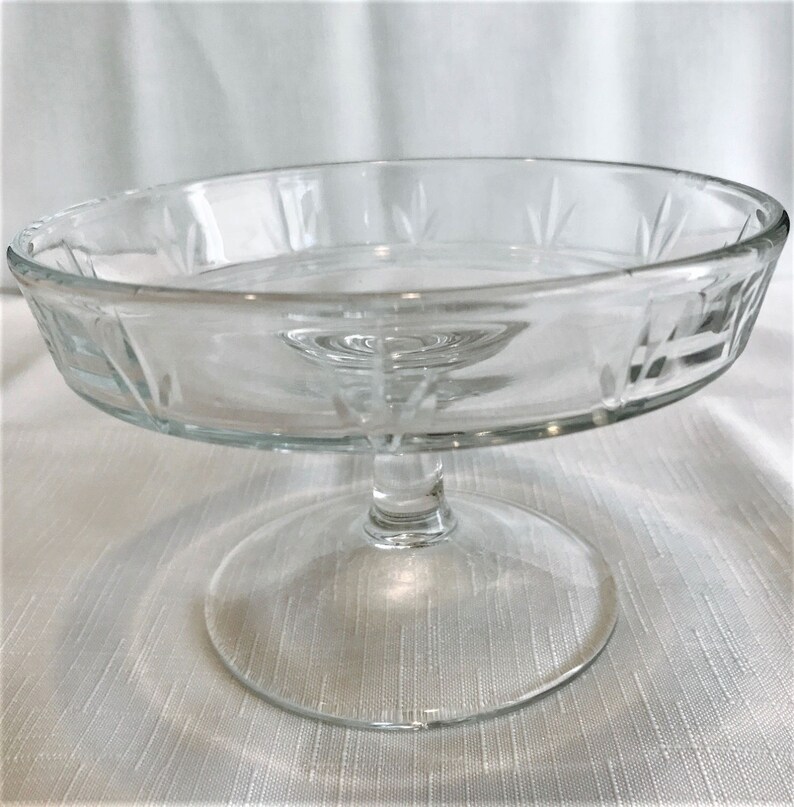 Depression Clear Glass Pedestal Candy Dish Etsy