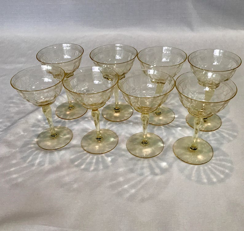 Tiffin Franciscan Crystal Champagne Stemware Vintage ...