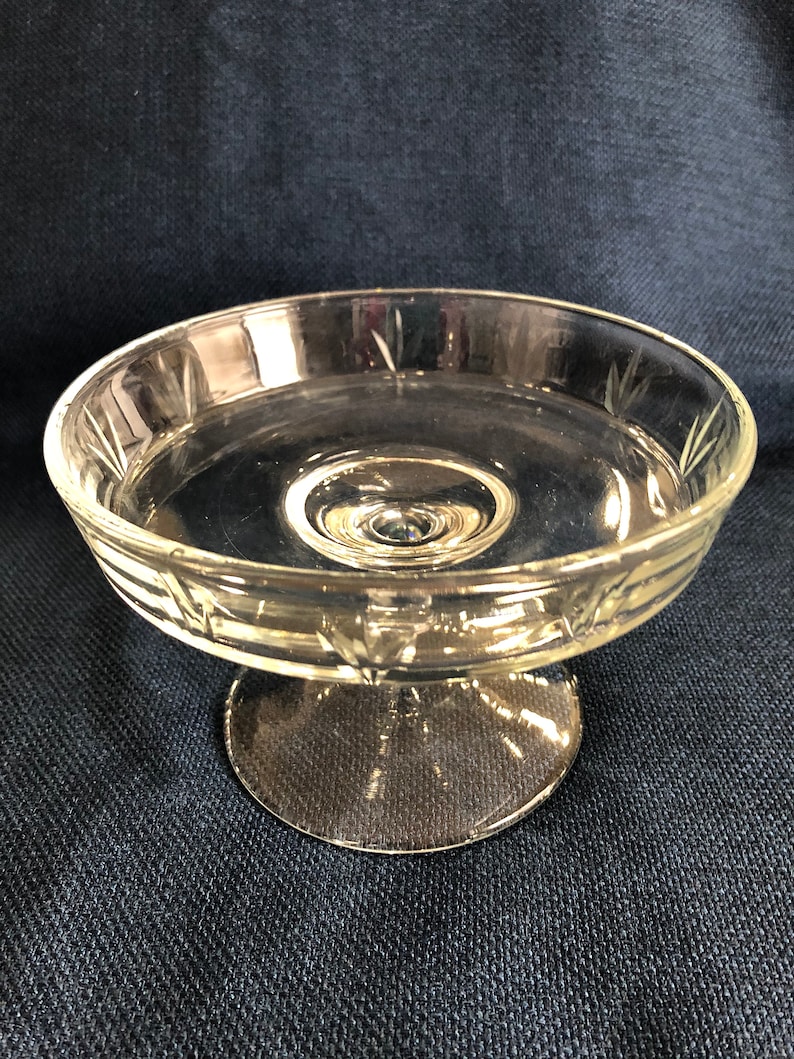 Depression Clear Glass Pedestal Candy Dish Etsy