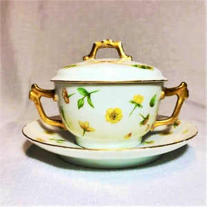 Limoges T&V Yellow Floral 3 Piece Set