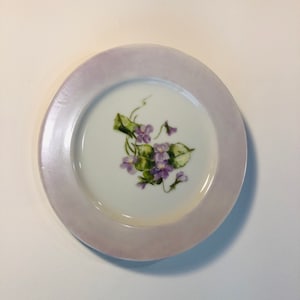 Vintage Hand-painted Lavendar Violets Plate