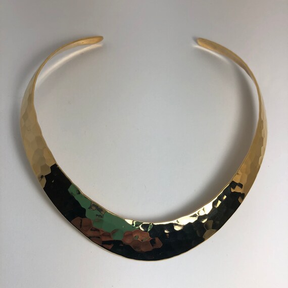 Vintage California Hammered Gold Plated Collar An… - image 6