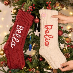 2025 Embroidered Christmas Stocking,Personalized Family Christmas Stockings,Knitted Stockings With Name,Monogram Stocking,Holiday Decor Gift