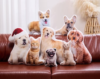 Almohada personalizada con forma de mascota, almohada con foto 3D, regalo para amantes de las mascotas, almohada para perro, almohada con retrato de mascota, memorial para mascota, regalo para mascota, regalo para perro, regalo para gato
