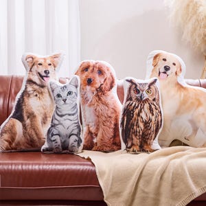 Personalized Pet Shaped Pillow, 3D Photo Pillow, Pet Lover Gift, Dog Pillow, Pet Portrait Pillow, Pet Memorial, Pet Gift, Dog Gift, Cat Gift