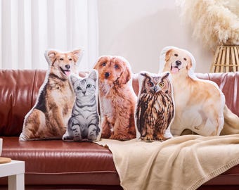 3D Haustier Kissen von benutzerdefiniertem Foto - Personalisiere Hundegeschenk Katzengeschenk Halloween Geschenk - Doppelt bedrucktes Baumwollhundekissen Haustierkissen Katzenkissen