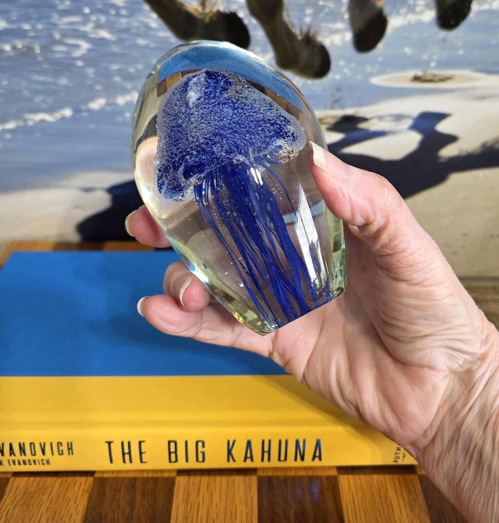 Blue 5" Jellyfish Handblown Paperweight That Glows in the Dark - Etsy