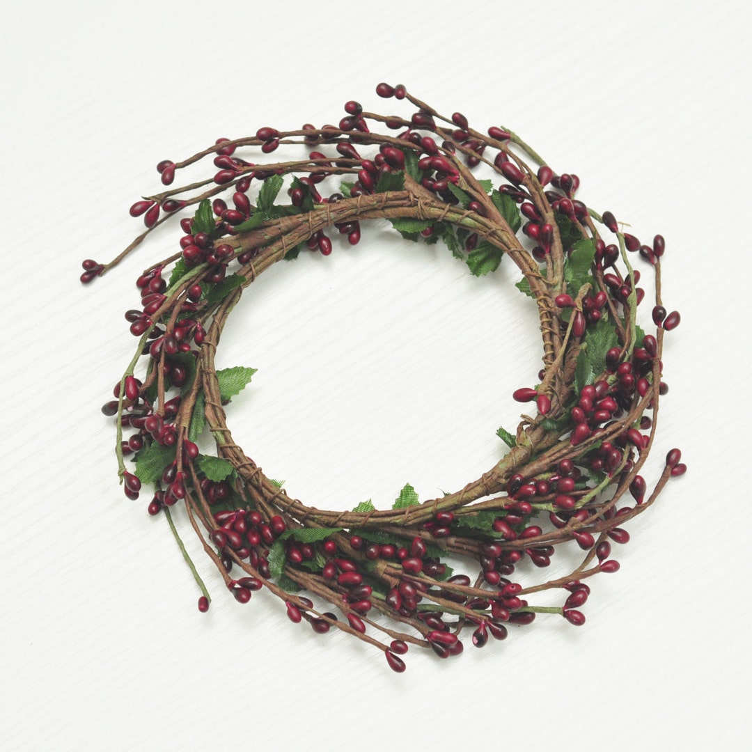 Christmas Candle Wreath/fall Wreath/pip Berry Candle Etsy
