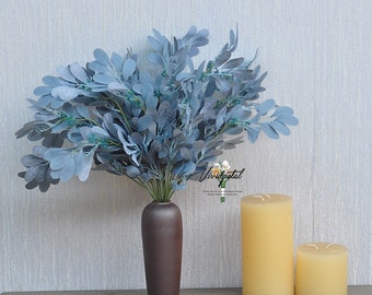 1 Stem silk willow Seeded Eucalyptus Faux Eucalyptuses Eucalyptus Blue Gray Wedding Bouquet Centerpiece Home Decor Boutonnières