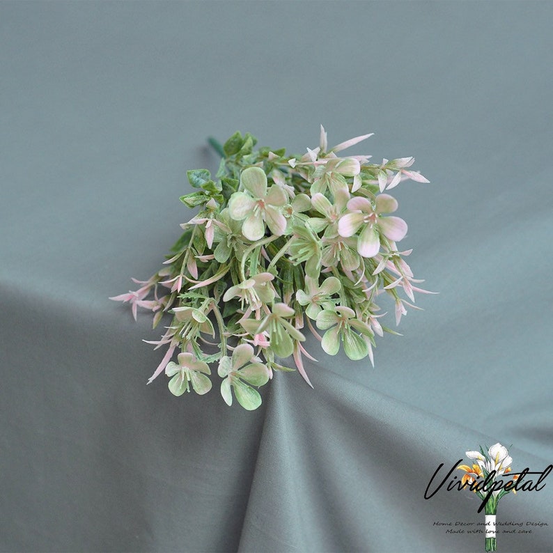 Artificial faux light pink plum blossom leaves Faux leaf flower crown materials,bridal bouquet,plastic succulent,dusty succulent