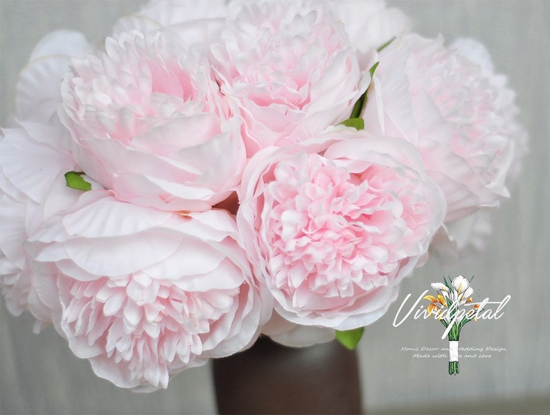 5pcs Blush Pink Light Pink Peonies for Bridal Bouquets Etsy