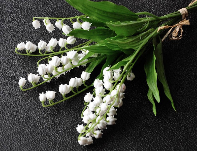 Artificial White Lily Of The Valley Faux Plastic Lily Of The Etsy