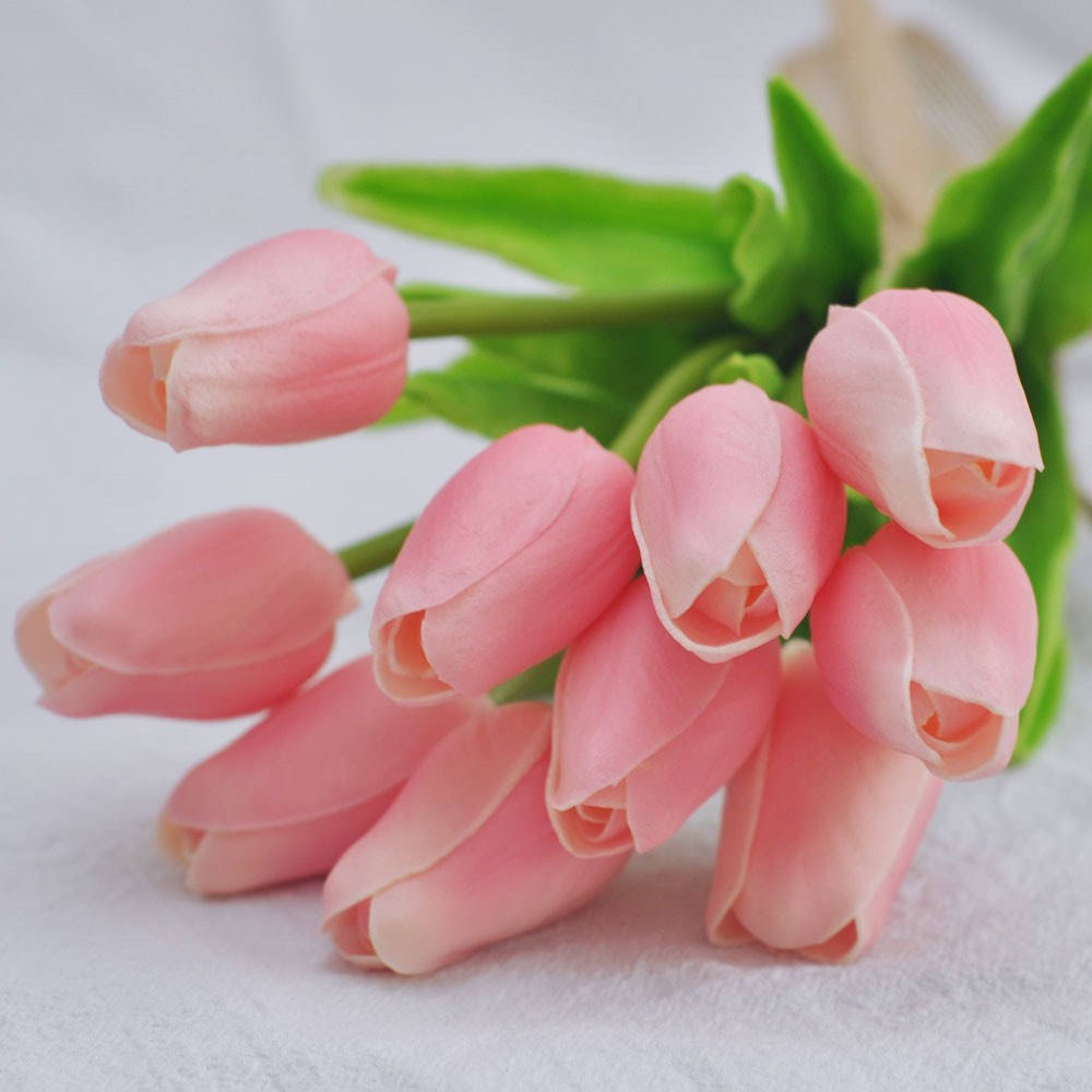Pink Tulip Real Touch Tulip Bouquet Small Blush Pink Bouquet Etsy