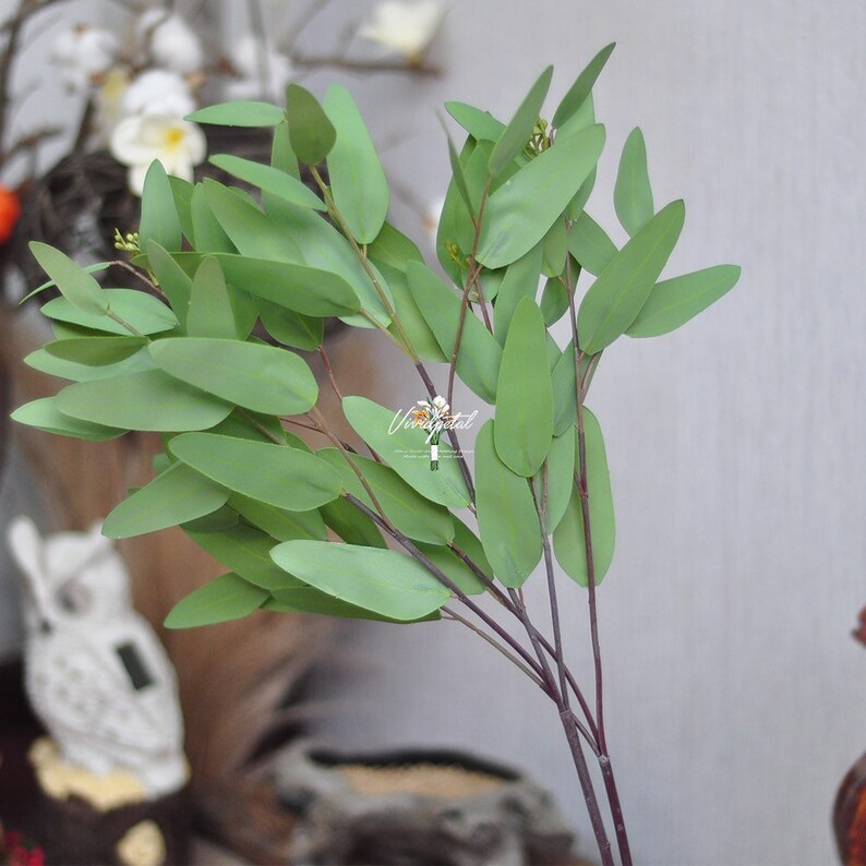 1 Stem Real Touch Leaf Artificial Eucalyptus Faux Eucalyptuses Etsy