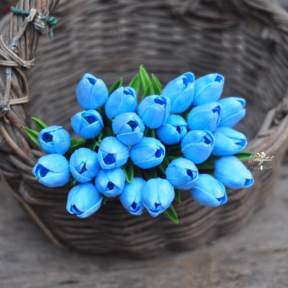 Tulipán azul claro Real Touch Tulip Bouquet Pequeño ramo - Etsy España