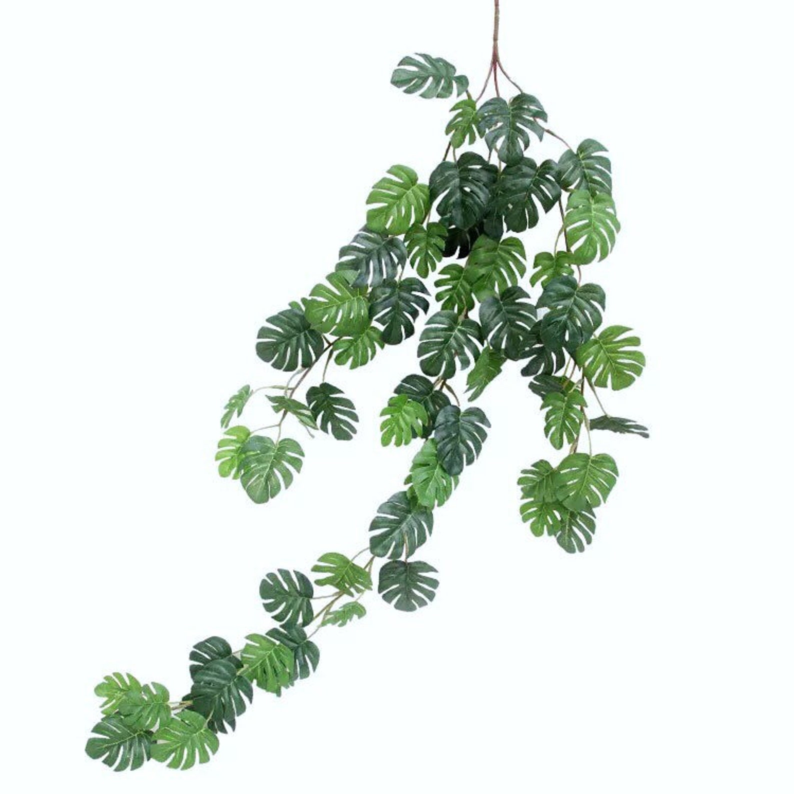 1 Stem Artificial Silk Monstera Rattan Green Wedding Bouquet Etsy