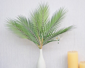 1 Stem (6branches)branchy Real Touch densen Palm Leaf  Wedding Bouquet Centerpiece Home Decor