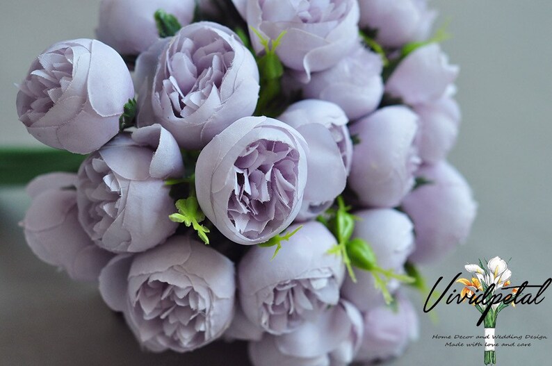 One Bundle Artificial lilac Silk Mini Peony Artificial 9 Stems Silk Peony Buds for wedding home decor