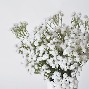 6 stems Real touch white gypsophila baby's breath babybreath baby breath ,faux baby breath baby breath filler silk wedding bouquet
