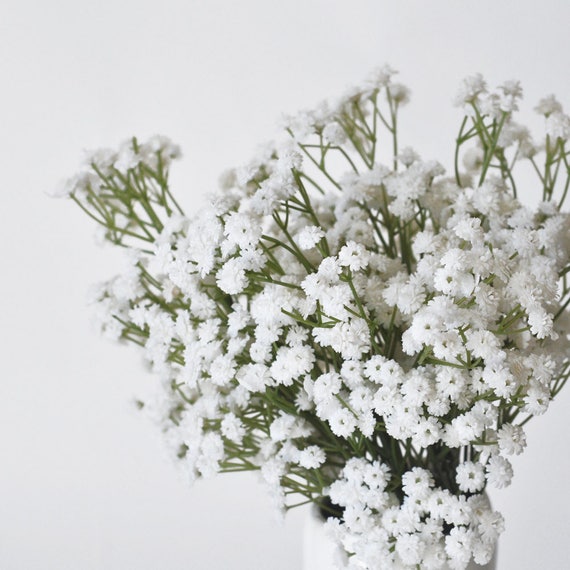 Artificial Babys Breath Flowers, Fake White Flower, Real Touch