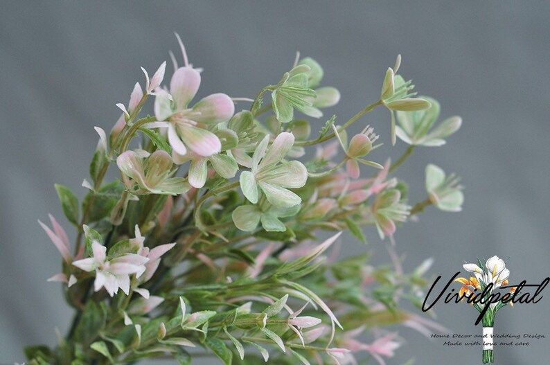 Artificial faux light pink plum blossom leaves Faux leaf flower crown materials,bridal bouquet,plastic succulent,dusty succulent