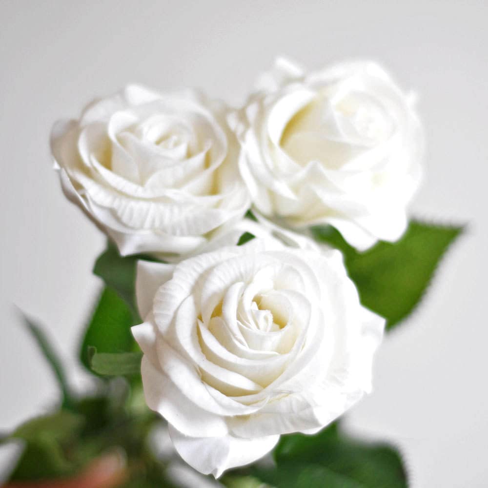 1 Stems Real Touch Rose Cream White Rose Artificial Single Etsy