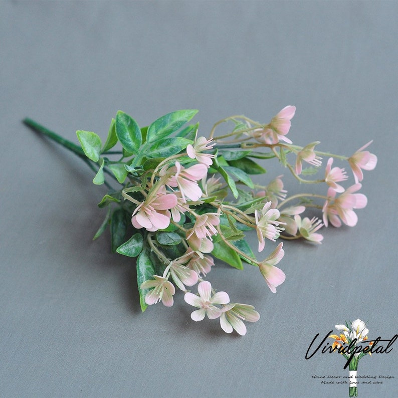 Artificial faux light pink plum blossom leaves Faux leaf flower crown materials,bridal bouquet,plastic succulent,dusty succulent