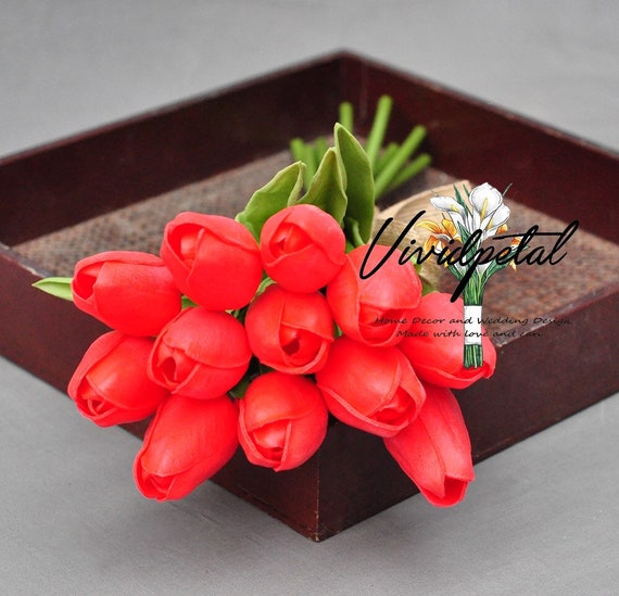 Red Tulip Real Touch Tulip Bouquet Small Red Bouquet True Etsy