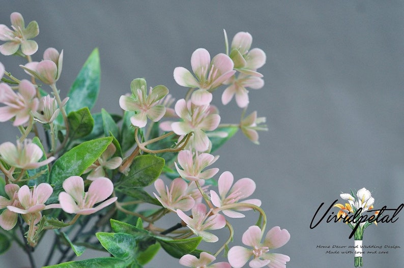 Artificial faux light pink plum blossom leaves Faux leaf flower crown materials,bridal bouquet,plastic succulent,dusty succulent