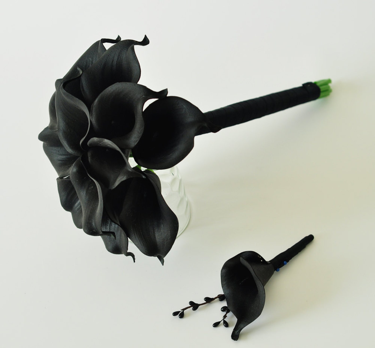 Black Calla Lilies Real Touch Calla Lily Bouquet and Etsy