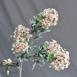 1 Stem Silk Blush Pink Sweet Alyssum Wax Flower For Bridal Bouquets, Bridesmaids bouquets, home decoration,blush pink silk flower