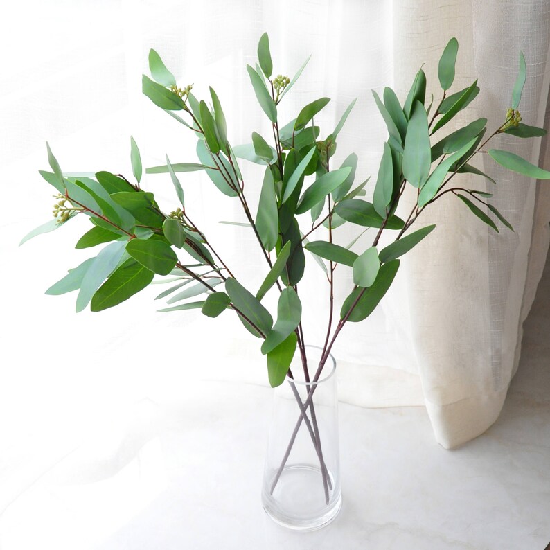 1 Stem Real Touch Leaf Artificial Eucalyptus Faux Eucalyptuses - Etsy ...