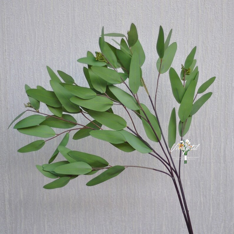 1 Stem Real Touch Leaf Artificial Eucalyptus Faux Eucalyptuses Etsy