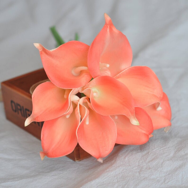Real Touch Flowers Real Touch Calla Lily Coral Calla Lilies Etsy