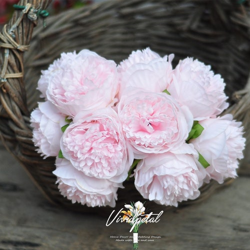 Real Touch Peony Bunch for Silk Bridal Bouquets Pink Burgundy Etsy