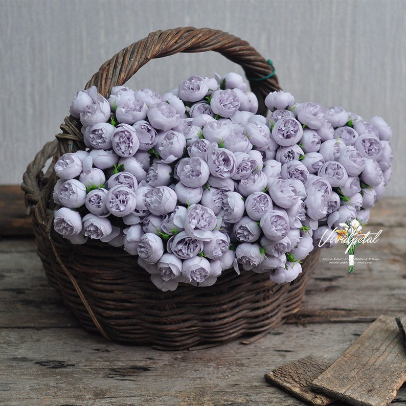 One Bundle Artificial lilac Silk Mini Peony Artificial 9 Stems Silk Peony Buds for wedding home decor