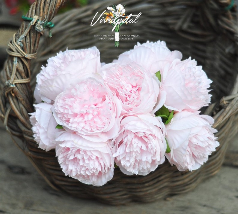 5pcs Blush Pink Light Pink Peonies for Bridal Bouquets Etsy