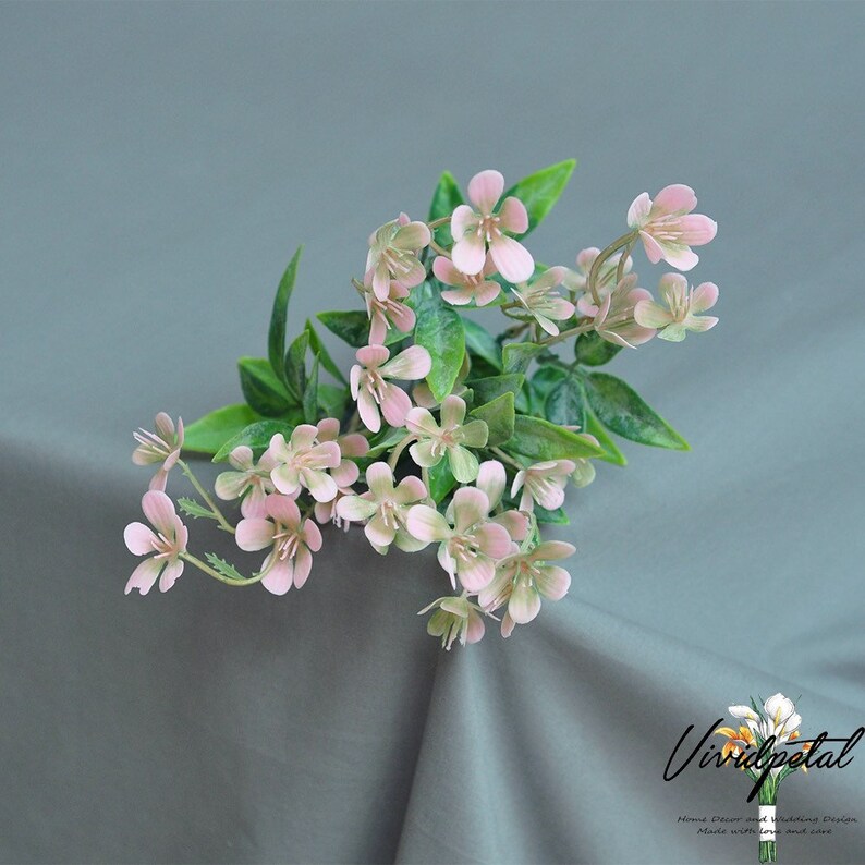 Artificial faux light pink plum blossom leaves Faux leaf flower crown materials,bridal bouquet,plastic succulent,dusty succulent