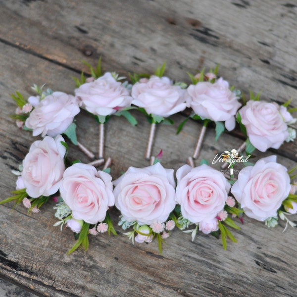 Light pink Real touch rose boutonnières for inner and outer door wedding ,parties,fair and celebration activities