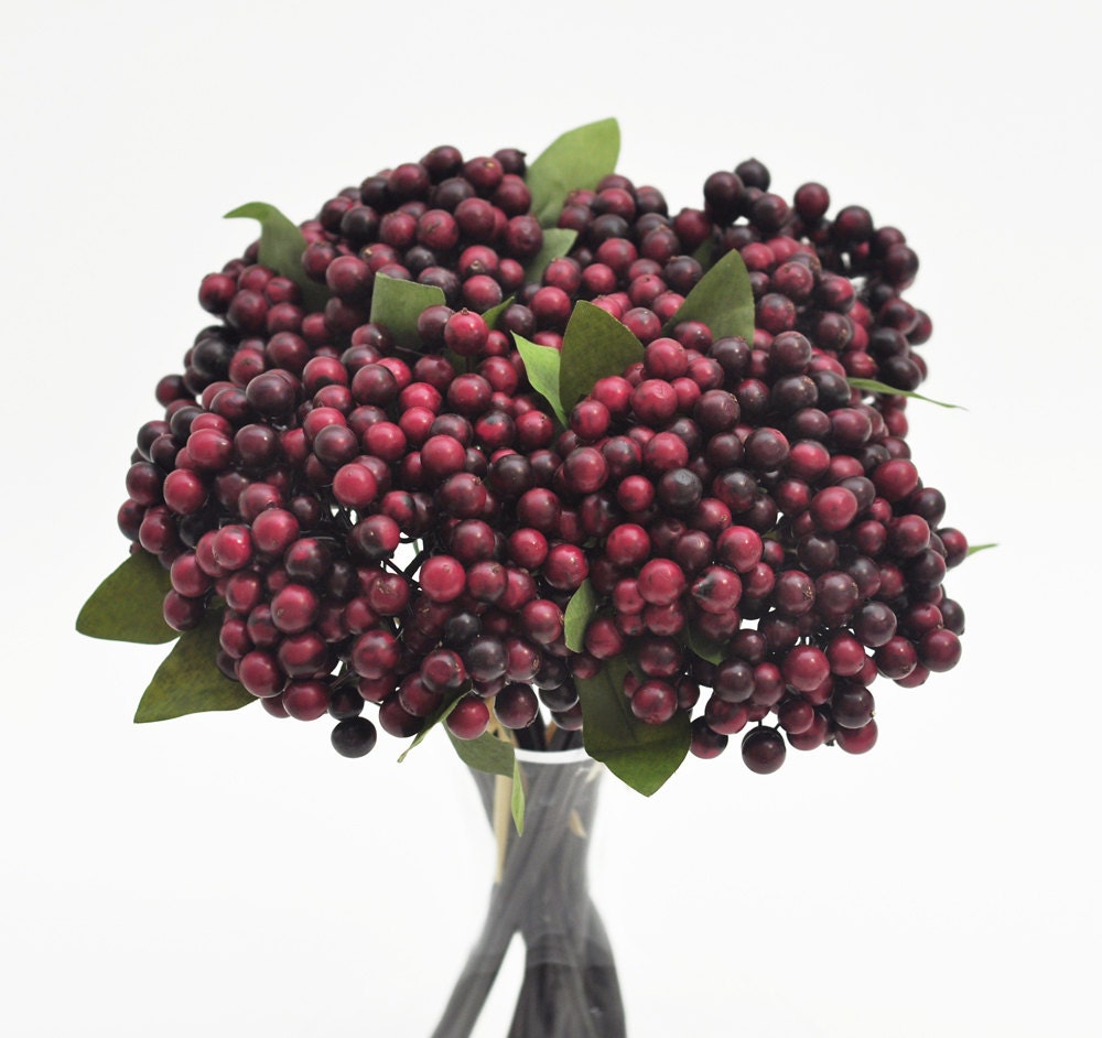 Artificial Red Holly Branch 25
