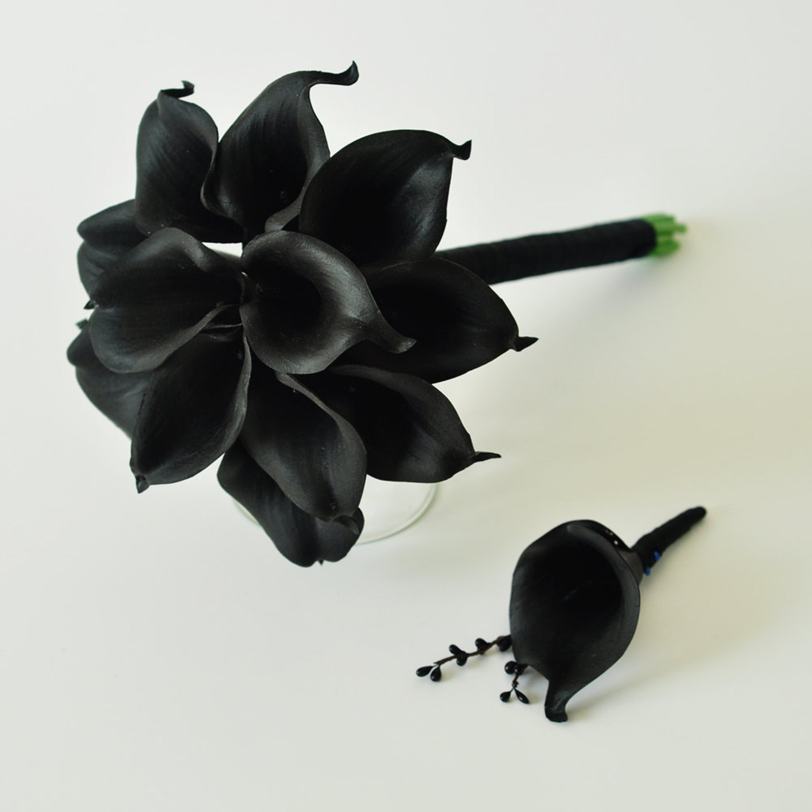 Black Calla Lilies Real Touch Calla Lily Bouquet and Etsy