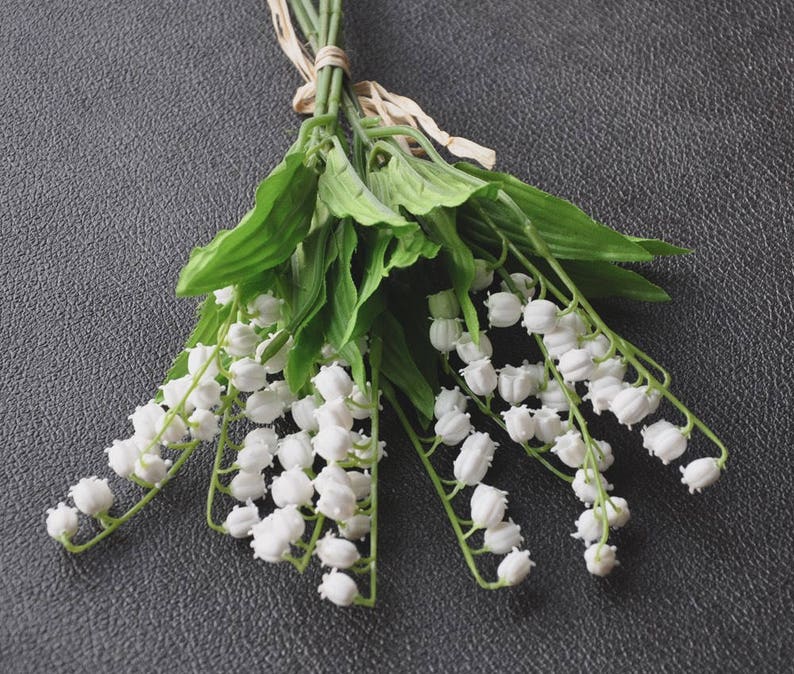Artificial White Lily Of The Valley Faux Plastic Lily Of The Etsy