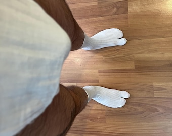 Chaussettes tabi en maille fine - Bas de ville - 1 paire - Blanc - épouse la forme du pied